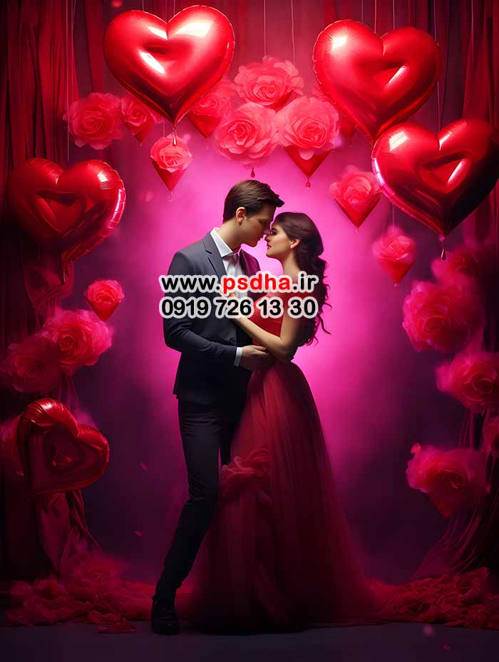 بکگراند ولنتاین عاشقانه برای عکس