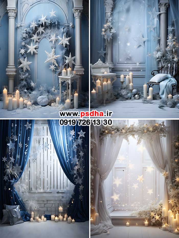 بک گراند جدید کریسمس با دکورهای متنوع