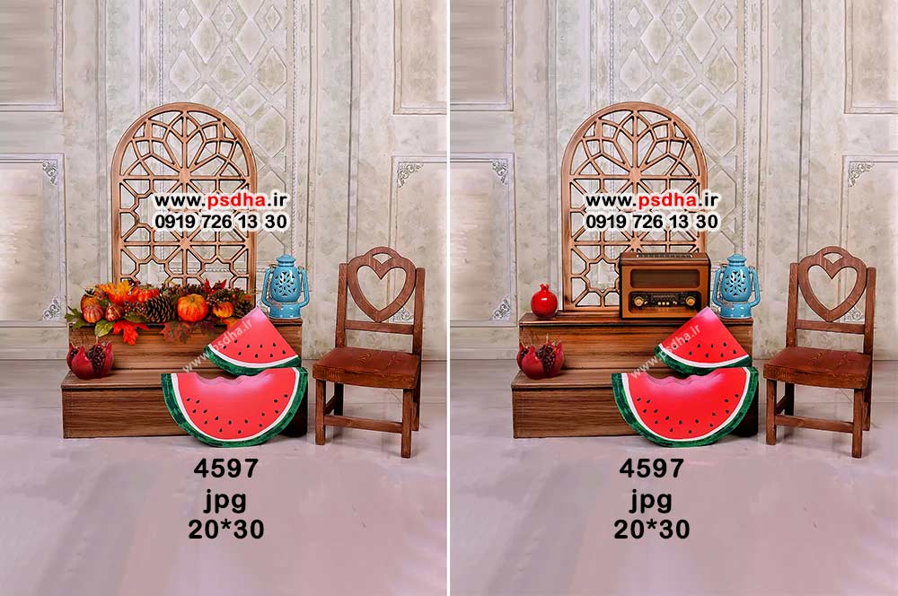 دکور یلدا برای عکس آتلیه کودک 