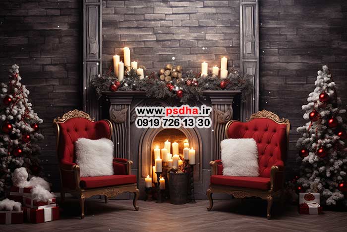 بکگراند کریسمس با دکور تیره 