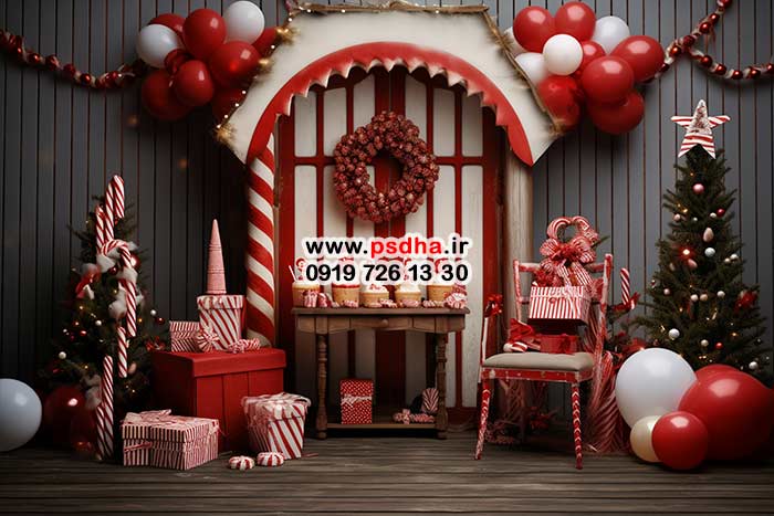 بکگراند کریسمس با دکور تیره 