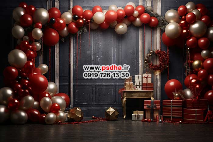 بکگراند کریسمس با دکور تیره 