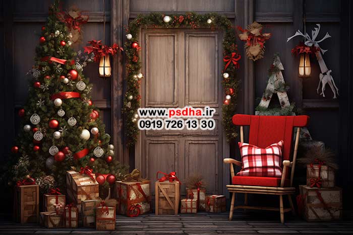 بکگراند کریسمس با دکور تیره 