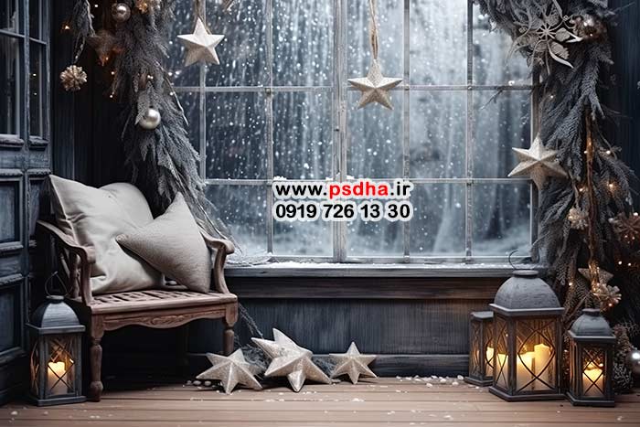 بکگراند کریسمس با دکورهای متنوع