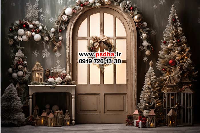 بکگراند کریسمس با دکورهای متنوع