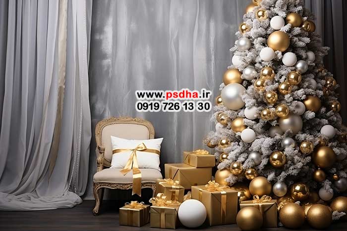 بکگراند کریسمس با دکورهای متنوع