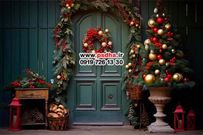 بکگراند کریسمس با دکورهای متنوع