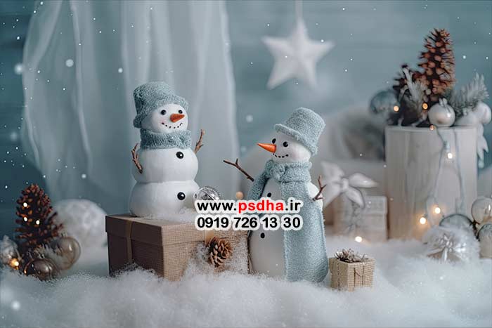 بکگراند کریسمس با دکورهای متنوع