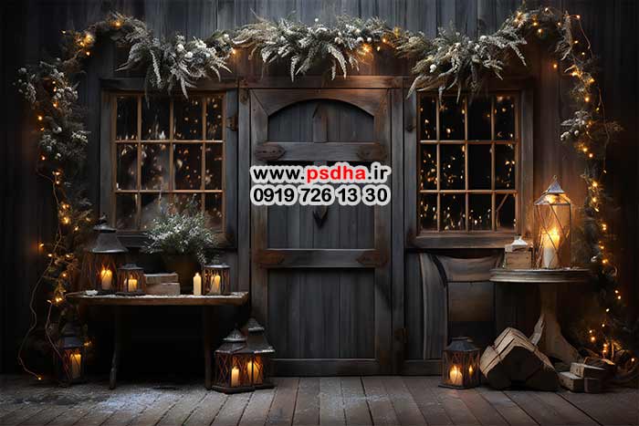 بک گراند کریسمس با دکورهای زیبا