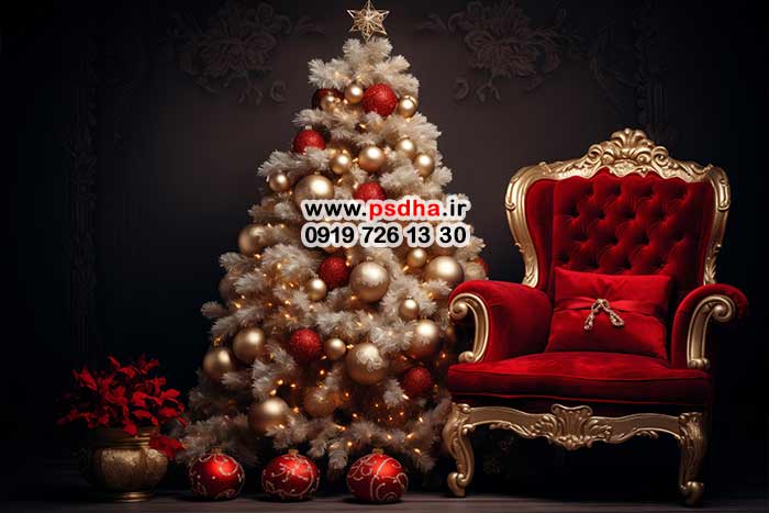 بک گراند کریسمس با دکورهای زیبا