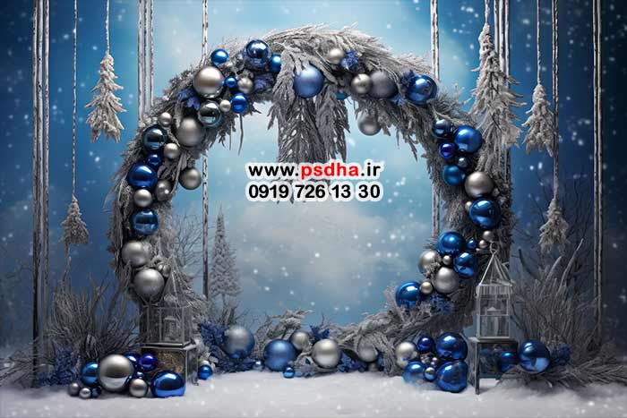 بک گراند کریسمس با دکورهای زیبا