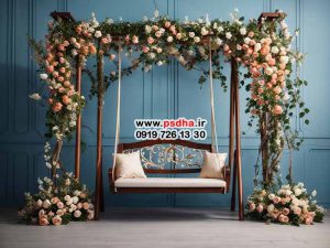 بکگراند بهار با دکور تاپ و باغ پر از گل