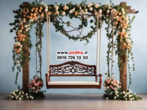 بکگراند بهار با دکور تاپ و باغ پر از گل