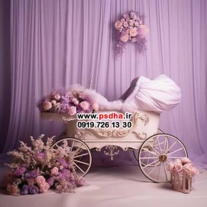 بکگراند کالسکه و مبل آتلیه ای نوزاد