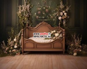 بکگراند کالسکه و مبل آتلیه ای نوزاد