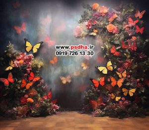 بک گراند با تم پروانه ها با کیفیت بالا