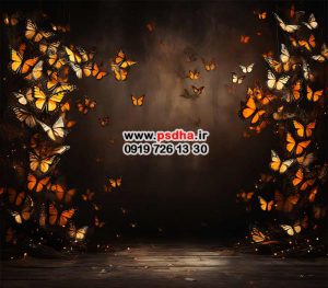 بک گراند با تم پروانه ها با کیفیت بالا