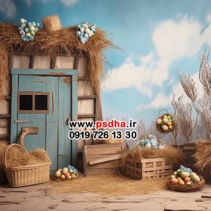 بکگراند فانتزی با دکور مزرعه