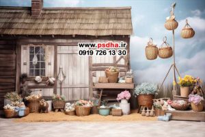 بکگراند فانتزی با دکور مزرعه