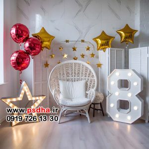 بک گراند تولد هشت 8 سالگی