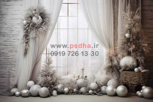 بکگراند زمستان و کریسمس جدید با دکور