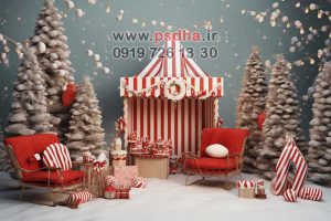 بکگراند زمستان و کریسمس جدید با دکور