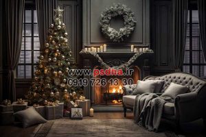 بکگراند زمستان و کریسمس جدید با دکور